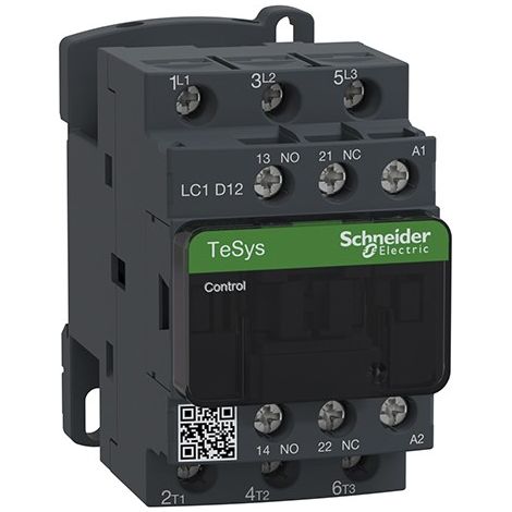 Contactor de potencia TeSys D 3P AC-3 bobina 24V CA de Schneider  12A