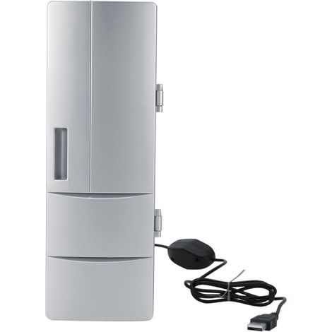 Ej.Life – Mini réfrigérateur USB compact 8,5 x 12 x 25 cm – Refroidisseur de boissons 10℃ – Réchauffeur 50℃ – 35DB silencieux – Voyage et bureau (1/5)
