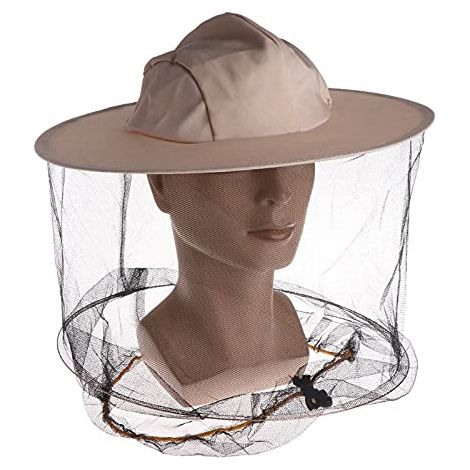 D'insecte Net Chapeau d'Apiculture avec Voile Contre Moustique Insectes Chapeau de Filet de Tête de Moustique Anti Moustique Abeille Insecte Chapeau de Maille Apicole Apiculture Chapeau De Cowboy