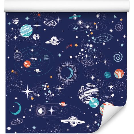 Papier peint planètes, espace et étoiles pour salon et chambre 50x1000 cm (1/5)