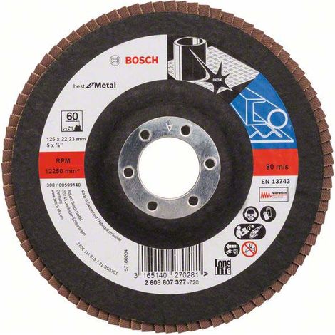 Bosch Accessories 2608607327 X571 Fächerschleifscheibe Durchmesser 125 mm Bohrungs-Ø 22.33 mm Körnun