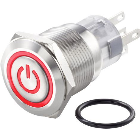 TRU COMPONENTS TC-7494524 TC-LAS1-AGQ-11ZET/R/12V/S Vandalismusgeschützter Druckschalter 250 V/AC 3