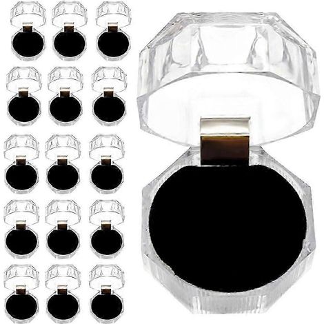 Boîte à bagues en plastique (lot de 20), boîte de rangement pour boucles d'oreilles et bijoux, présentoir et organiseur. (1/5)