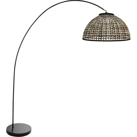 Mexlite - lampadaire - Solva - noir - bambou métal - lampe arquée