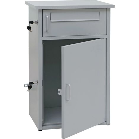 Cassetta postale/scomparto pacchi con 2 scomparti 78 x 49 x 38 cm acciaio grigio chiaro 040009377