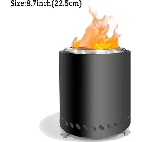 Brûleur portable en acier inoxydable, mini poêle à bois, foyer pour feu de camp, brasero sans fumée pour camping en extérieur, réchaud de cuisson portable (1/5)