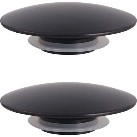 Bouchon de vidange pour lavabo, 66 mm, noir mat, bouchon de vidange pour lavabo de salle de bain, pièce de rechange pour la plupart des lavabos de cuisine ou de salle de bain