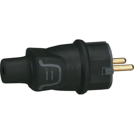 Spina antenna in gomma nera 16A Legrand 50342