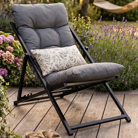 Chaise de jardin réglable Atelier del Sofa - métal et polyester - (1/5)