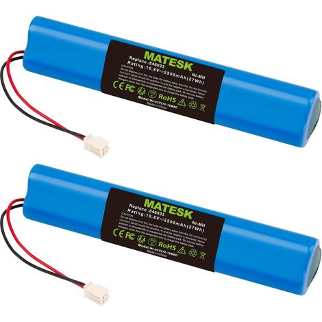 10.8V 2500mAh NI-MH Batterie avec câble et Prise, pour Entraînement Volets Roulants, Volets Roulants Solaires, Volets Roulants Solaires SSL, 846933 946930 (2 pièces) (1/5)