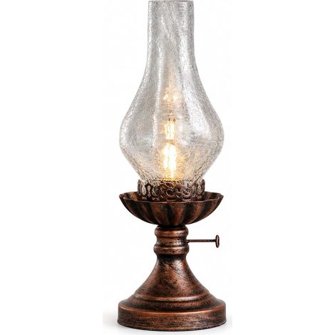 Lampada a olio elettrica vintage in vetro scheggiato MultiLampada di sicurezza decorativa per interni, sia domestici che commerciali (lampadina non inclusa). (1/4)