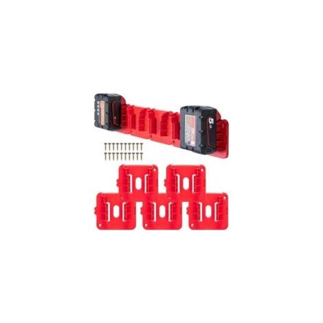 Bardusch-Support de batterie Milwaukee M18 18V   Lot de 10   Plastique ABS   Mécanisme de verrouillage   Montage mural ou sous étagère