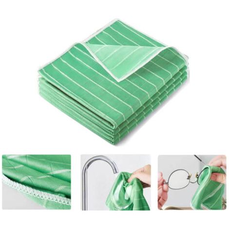 Aiperq 4 Bamboo Microfiber Cloths for Windows, Mirrors, Tiles, Car Body, Microfiber Bamboo Glass Cleaning, Household Bathroom (1/4)