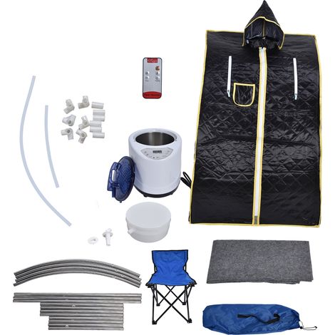 Cabine de sauna à vapeur portable 1000 W pour la maison, cabine de sudation et appareil de fumigation avec télécommande en anglais (norme européenne AC220-240V) (1/5)