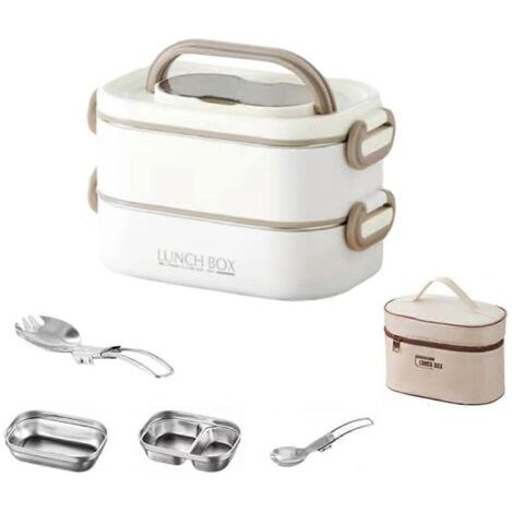 Boîte à lunch isotherme double paroi en acier inoxydable 304 de 1500 ml (1/5)
