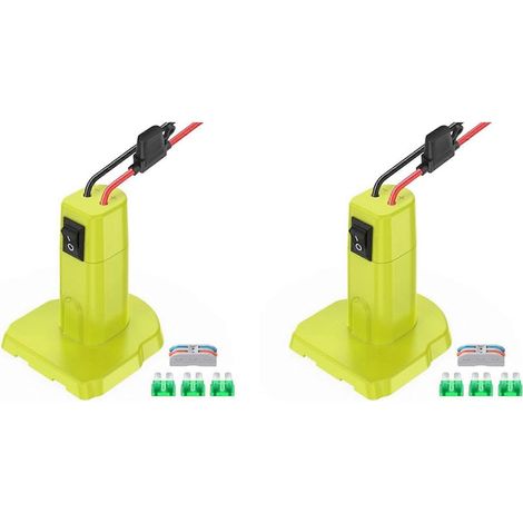 Deux adaptateurs Power Wheels compatibles avec les voitures électriques Ryobi 18, kit de conversion de batterie avec interrupteur et câble 12AWG (1/5)