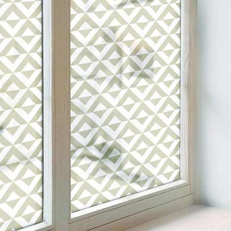 Fensterfolie 100x100 cm PVC Sichtschutz Fenster Dekorativ Dekorfolie Blickdicht Selbstklebend Folie für Badezimmer Milchglas Geometrische Rauten