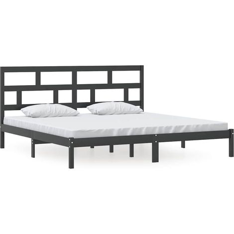 Maison Exclusive - Massivholzbett Schwarz Kiefer 200x200 cm