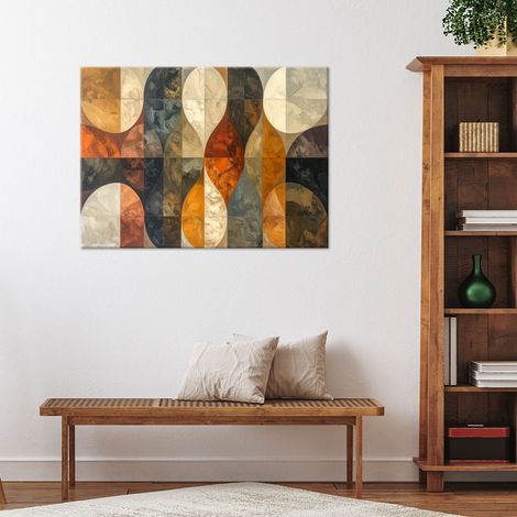 Wandbild Geometrische Abstraktion in Beige- und Brauntönen 100x70 (1/4)