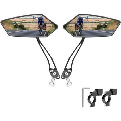 Espejos retrovisores para bicicleta, paquete de 2, ajustables 360°, espejo de alta definición de 15,5 cm, resistentes a los golpes, para bicicletas, bicicletas eléctricas y patinetes, compatibles con  (1/5)