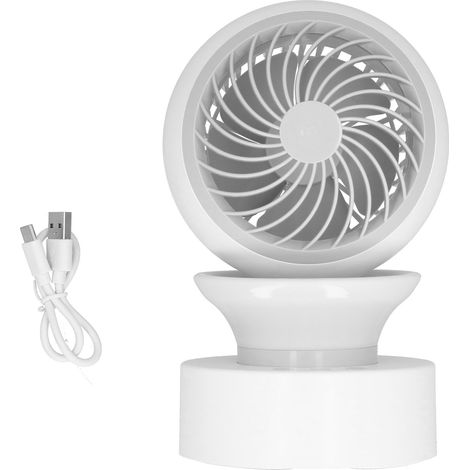 Ventilateur de bureau USB avec oscillation automatique, mini ventilateur électrique lumineux pour table de travail, maison et bureau (1/5)