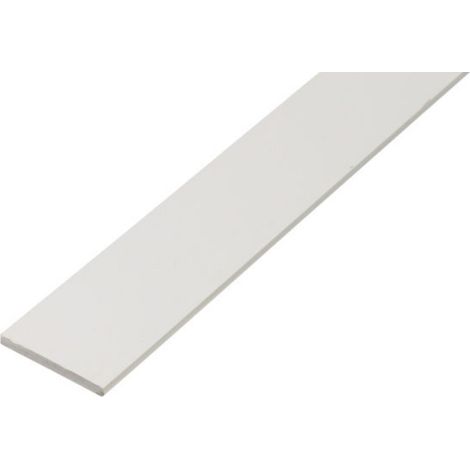 GAH Alberts Flachstange glatt, ungelocht, L2000mm B25mm, S2mm Kunststoff weiß durchgef.