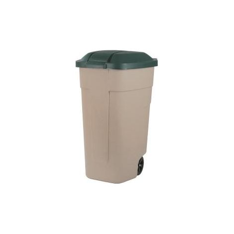 Poubelle d'extérieur Curver 100 L avec couvercle en plastique et roulettes 58x52x88 cm (1/3)