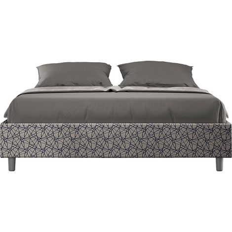 Letto Matrimoniale Sommier 160x190 cm con Rete e Contenitore Azelia Era 09 Blu (1/4)