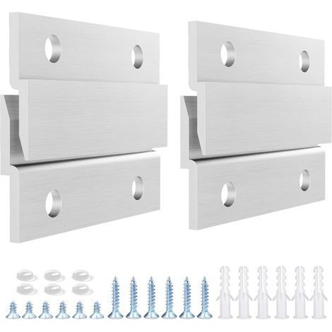 Kit de fixation murale à crochets en Z en aluminium pour tableaux, miroirs, panneaux, œuvres d'art, armoires et tableaux blancs (5,1 cm - 1 paires) (1/5)