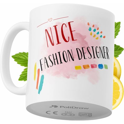 Lustige Kaffee- oder Teetasse mit witzigem Textdesign für Modedesigner – ideal für Geburtstage, Namenstage, Feiertage und besondere Anlässe. Hochwertige Tasse für Zuhause, Büro und Arbeit. Farbe: Weiß (1/5)