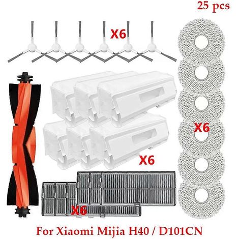 Filtre pour aspirateur brosse pour aspirateur Filtre de brosse pour aspirateur filtre de H40 / D101CN Robot Aspirateur Main Side Brosse Filtre Wipe Cloths Sac à poussière Replace Accessoire (1/5)