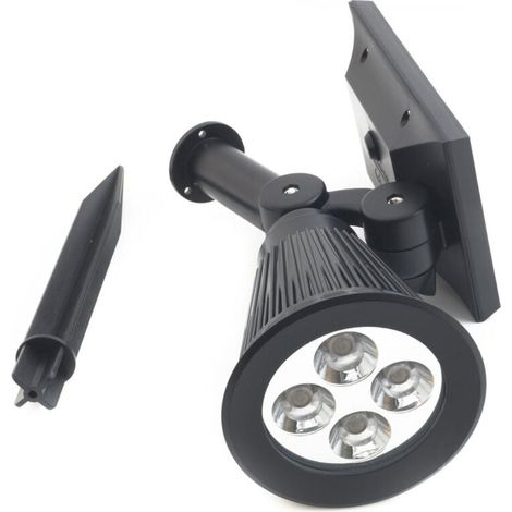 Vtizikl Faretto A Led Luce Bianca Con Pannello A Energia Solare Picchetto Giardino Ip65 - (1/4)