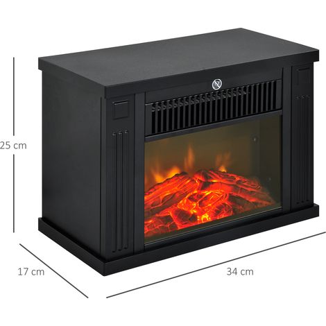 Elektrischer Kamin zum Aufstellen 34 x 17 x 25 cm, realistischer Flammeneffekt, 600/1200 W HAVRYA (1/5)