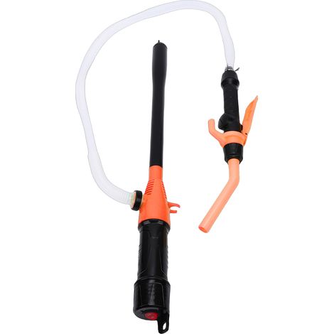 Pompe à siphon transvasement portable sur piles pour essence diesel eau 2.2 GPM débit réglable multi-usage avec filtre PP orange (1/5)