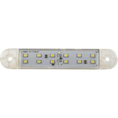 LED Seitenmarkierungsleuchte 12 LED 12-24V 130mm, weiß.