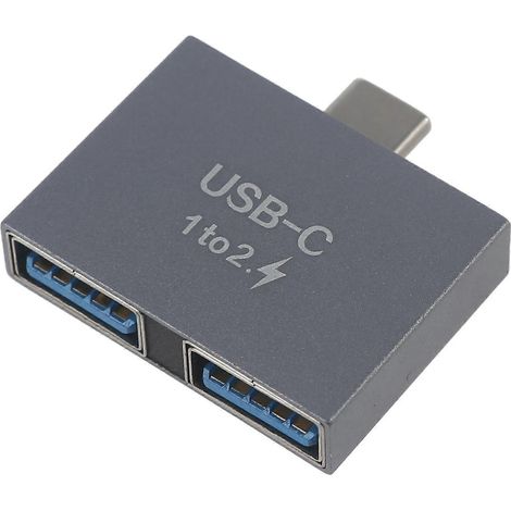 2-in-1 USB-3.0-Hub-Dockingstation (Typ C): 1x USB-C-Stecker, 2x USB-3.0-Buchsen (10 Gbit/s) (1/5)