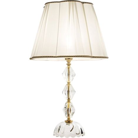 Lampe de table en cristal et verre avec abat-jour en tissu Brigida 25 (1/2)