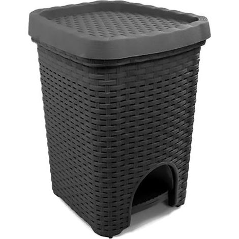 PATTUMIERA A PEDALE 16LT RATTAN GRIGIO ANTRACITE