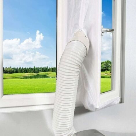 Burlete textil para aires acondicionados portátiles, 300 cm, para ventanas y puertas (300 × 32 cm), aislamiento térmico, fácil instalación, mantiene el aire fresco. (1/4)