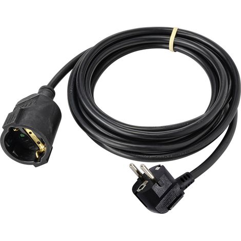 Sygonix SY-4872632 Strom Verlängerungskabel 16 A Schwarz 3.00 m H05VV-F 3G 1,5 mm² (1/3)