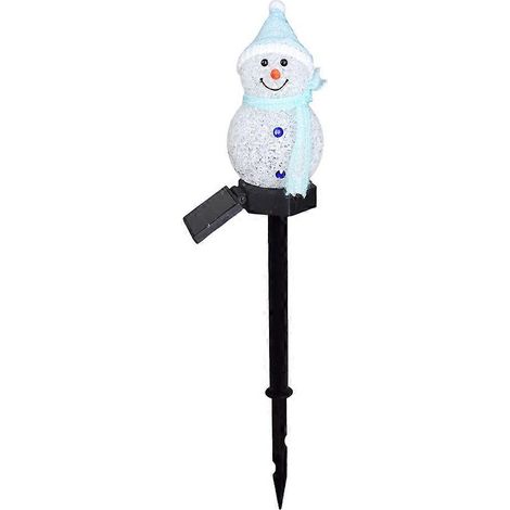 Lampe solaire de jardin en forme de petit bonhomme de neige pour Noël