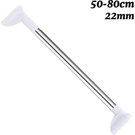 Tringle à vêtements télescopique en acier inoxydable de 50 à 120 cm, extensible, pour rideaux, installation facile et bricolage. (1/5)