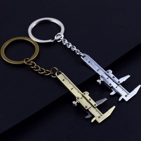 Mini Règle Métallique - 3D Portable - Pour Porte-Clés - 2 Pièces (1/4)