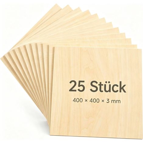 25 pièces feuilles de contreplaqué 400 x 400 x 3mm plaque bois contreplaqué 3mm découpe laser bois tilleul 3mm Plywood (1/5)
