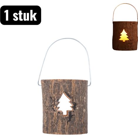 Bougeoir en bois pour bougie chauffe-plat avec motif de Noël, décoration de table festive et chaleureuse, éclairage d'ambiance, forme sapin, 1 pièce (1/5)