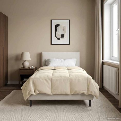 Sommerdecke Gepolstert Creme 135 x 220 cm Mikrofaser
