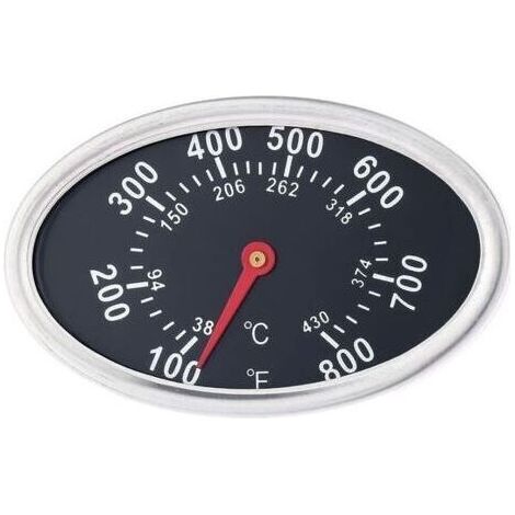 Remplacement du thermomètre de gril, indicateur de chaleur en acier inoxydable de jauge de barbecue de 3 pouces, température de barbecue ovale (1/4)