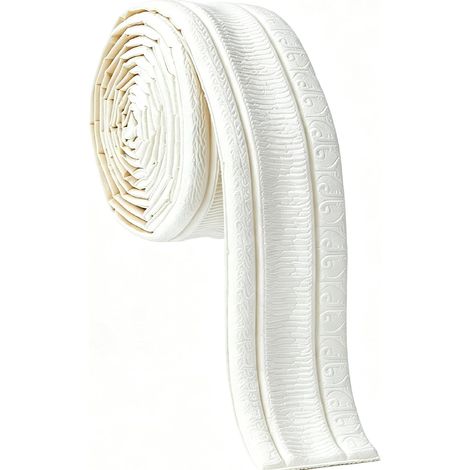 Bordures de Papier Peint Autocollantes 2.27mX5cmX3.5mm Moulures de Plinthe Autocollantes Flexibles Baguettes de Finition Blanches Bandes de Finition Murales en Mousse Bandes de Plinthe (1/5)