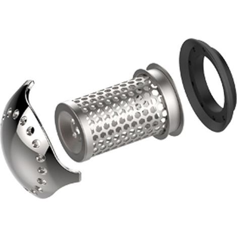 Filtre à cheveux pour baignoire. Filtre en acier. Obturateur de baignoire. Acier inoxydable. Disponible en différentes tailles de bonde, de 3,5 cm à 4,5 cm. (1/5)