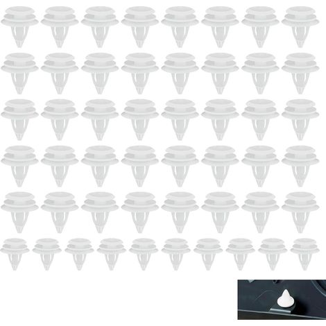 50 Clips de Fixation Voiture, Rivets Plastique Voiture Universels pour Garniture Carrosserie, Panneau de Porte, Pare-chocs, Passage de Roue, Attaches Auto de Remplacement pour Intérieur et Extérieur (1/5)